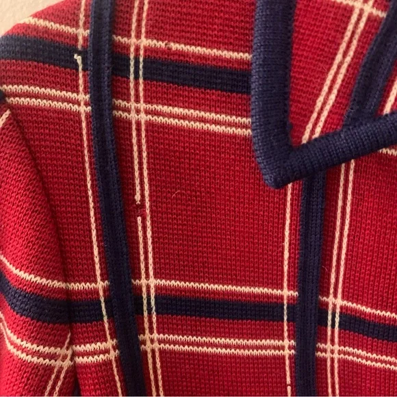 Vintage Sportif Plaid Check Collared Military Blazer Jacket - Picture 11 of 13